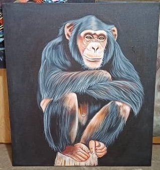 Chimpanzee Realistic Thoughtful Portrait