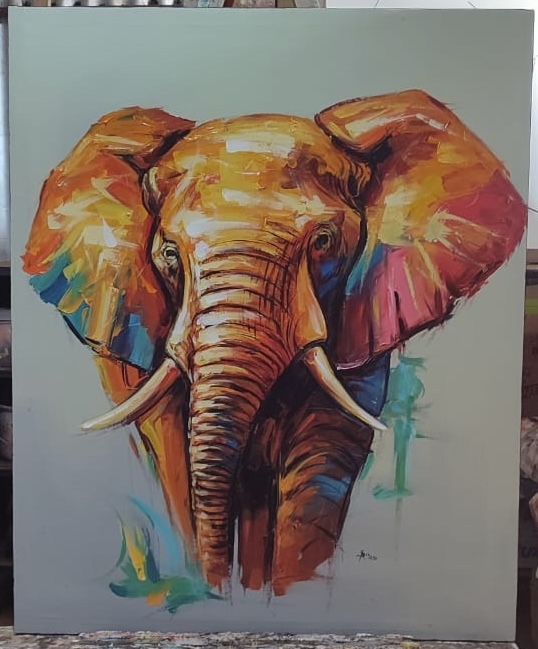 Elephant Majestic Bold Color Splashes