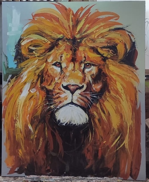 Lion Majestic Fiery Mane Bold Expression