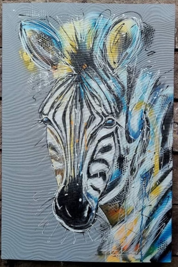 Zebra Abstract Vibrant Color Accents